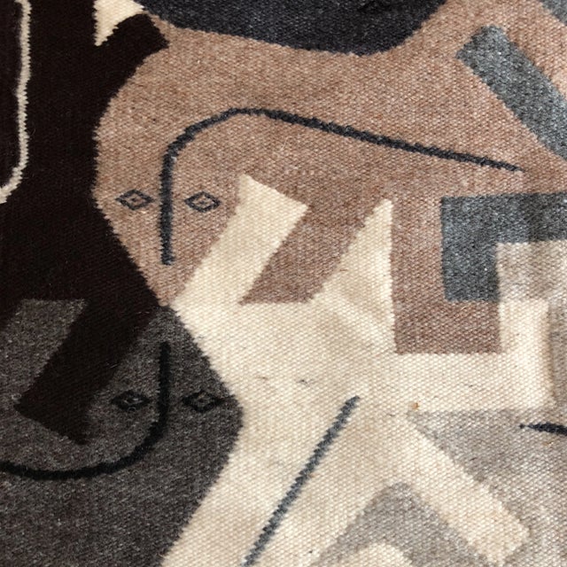 1980s Modernist Reptile Handwoven Tapestry For Sale - Image 4 of 11