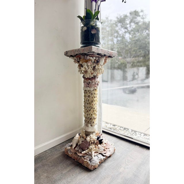2020s Contemperary Venetian Reef Pedestal With Scagliola Cap For Sale - Image 5 of 6