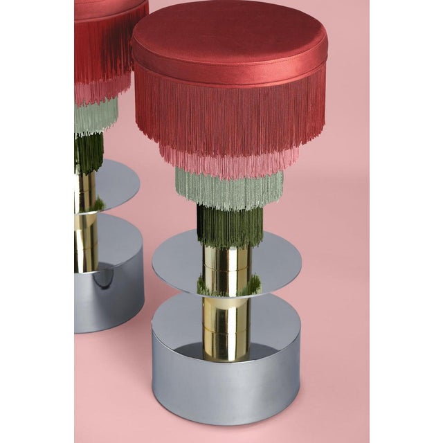 About Deja Vu stool Design by Masquespacio for Houtique Seat made of particleboard with fire retardant 35 kg Tead rubber...