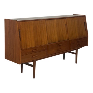 Mid-Century Highboard in Teak For Sale