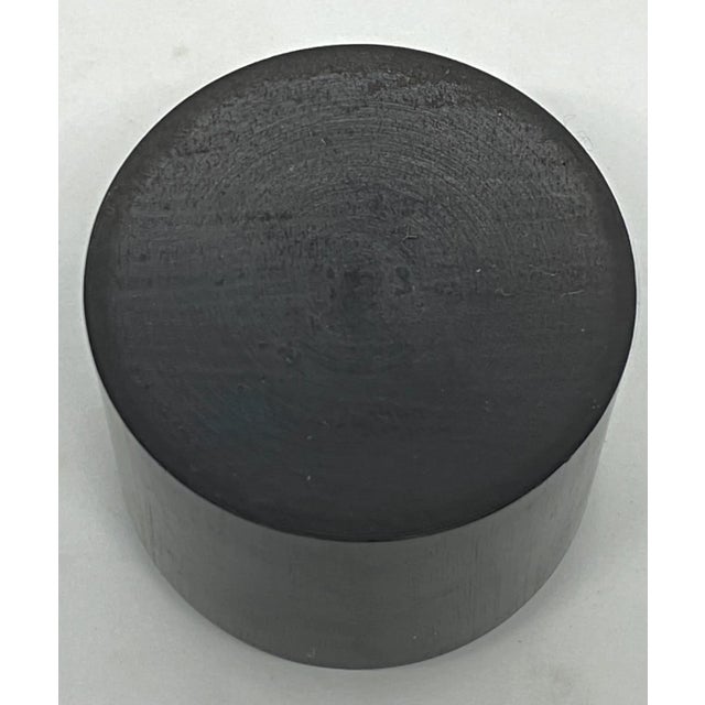 Wood 1900s Edwardian English Ebony Wood Vanity Hair Receiver For Sale - Image 7 of 11