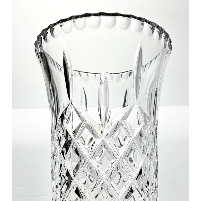 1980s 1980s Vintage Large Heavy Crystal Footed Presentation Vase For Sale - Image 5 of 10