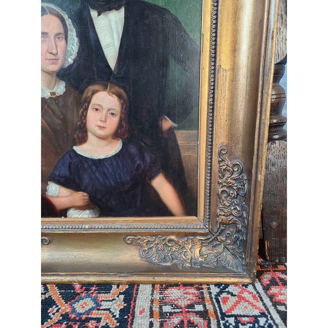 Hermann Heinrich Becker Antique 19th Century Oil Painting Portrait of a Family For Sale - Image 10 of 15