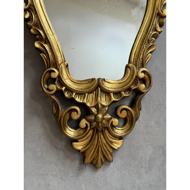Vintage French Gilt Cornucopia Mirror, 1950s For Sale - Image 3 of 5