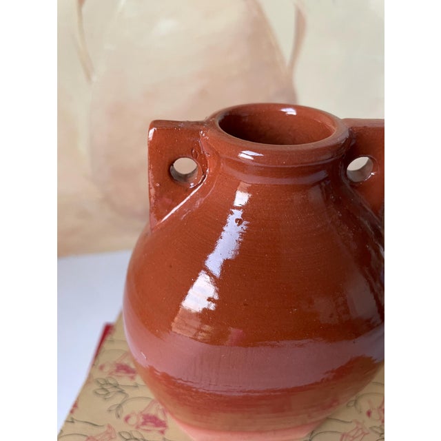 Ceramic Signed Gary Nieter Terracotta Pottery Vase Rustic Farmhouse French Country Artisan Jug For Sale - Image 7 of 9