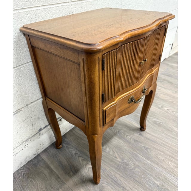 Brown Vintage Davis Cabinet Company French Country Oak Nightstand Side Table For Sale - Image 8 of 11
