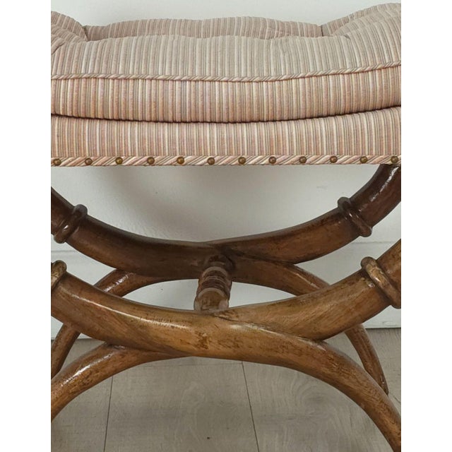 Brown Pair of Walnut Neoclassical Benches, France, 19th Century For Sale - Image 8 of 9