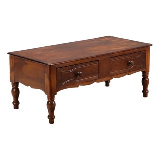 Table with Drawers in Walnut For Sale