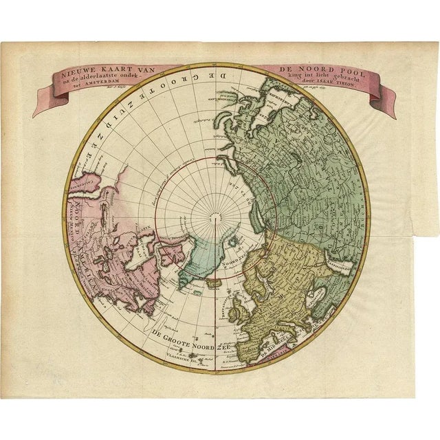 Map of the Northern Hemisphere and North Pole by Tirion For Sale - Image 5 of 5