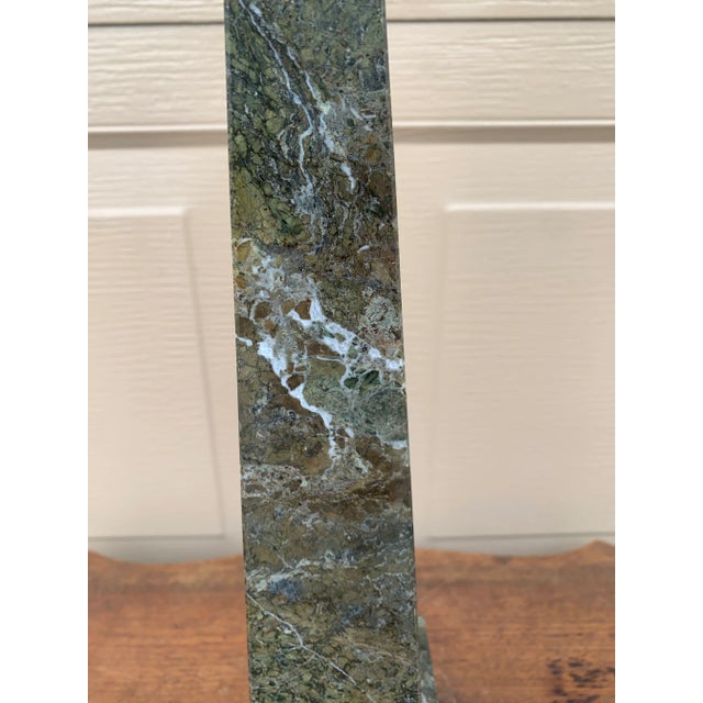 Marble Obelisk With Dramatic Black, Brown, and Grey Veining For Sale In South Bend - Image 6 of 10