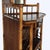 Antique Asian Bamboo Corner Etagere With Floral Leather Tooling & Mirror C1890 For Sale - Image 11 of 16