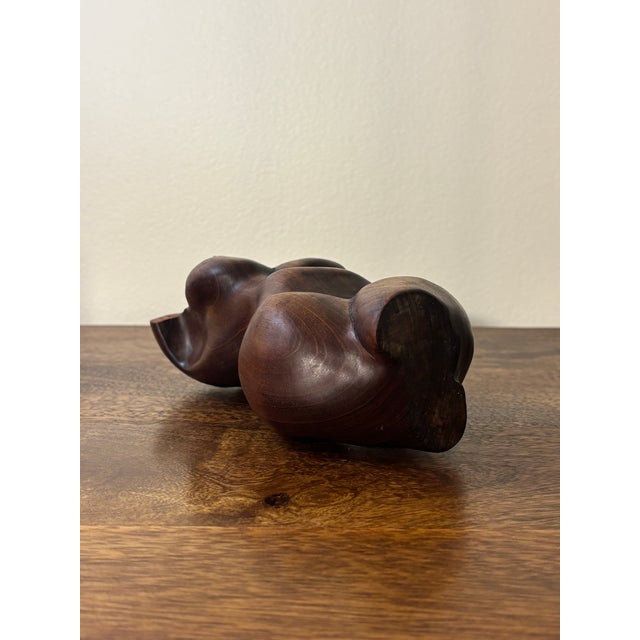 Vintage Studio Hand Carved Mahogany Female Torso Sculpture For Sale - Image 9 of 9