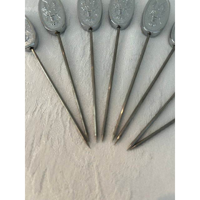 Nautical Vintage Towle Silver Stainless Steel Lobster Skewers, Set of 8 For Sale - Image 3 of 4