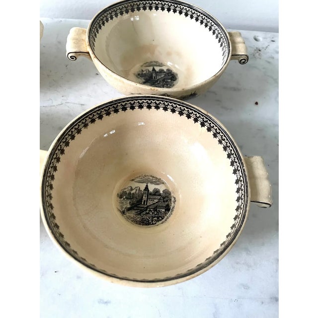 Ceramic Rare Old Abbeyware Antique Alpine Villeroy & Bach Manufacturing Saars Basin Germany Serving Bowls - Stamped For Sale - Image 7 of 13