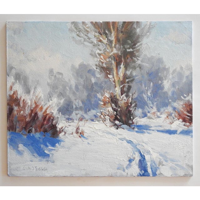 Paint Contemporary Montana Winter Landscape Plain Air Painting For Sale - Image 7 of 7