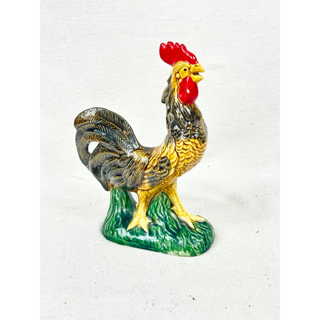 Bring vintage mid-century charm to your home with this beautiful, hand-painted ceramic rooster figurine. Crafted in Japan...