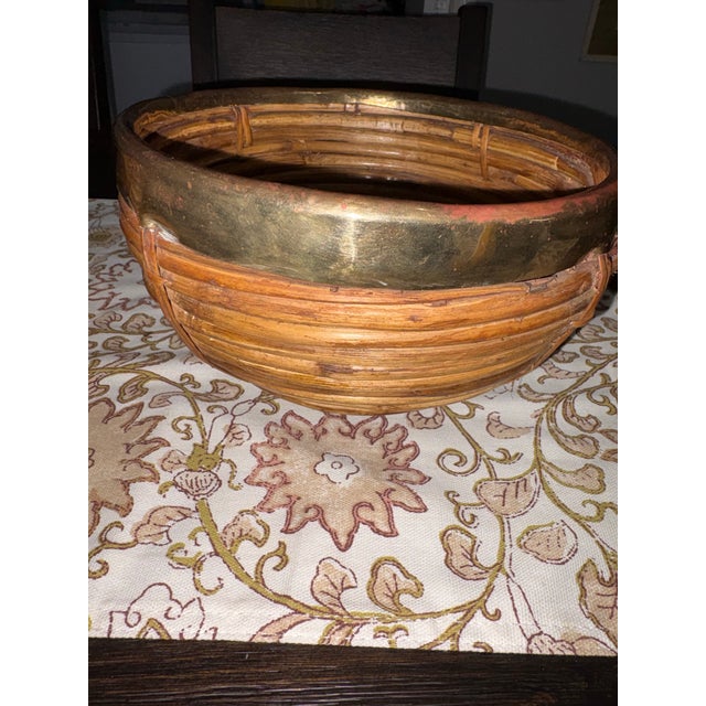 Mid-Century Modern 1970s Gabriella Crespi Rattan Bowl Set For Sale - Image 3 of 7