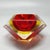 1960s Gorgeous red and yellow ashtray or catchall by Flavio Poli for Seguso in Murano sommerso glass. Made in Italy. So...
