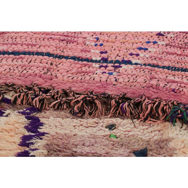Textile Vintage Moroccan Runner Rug, Purple & Beige With Geometric Patterns - Rug & Kilim For Sale - Image 7 of 7