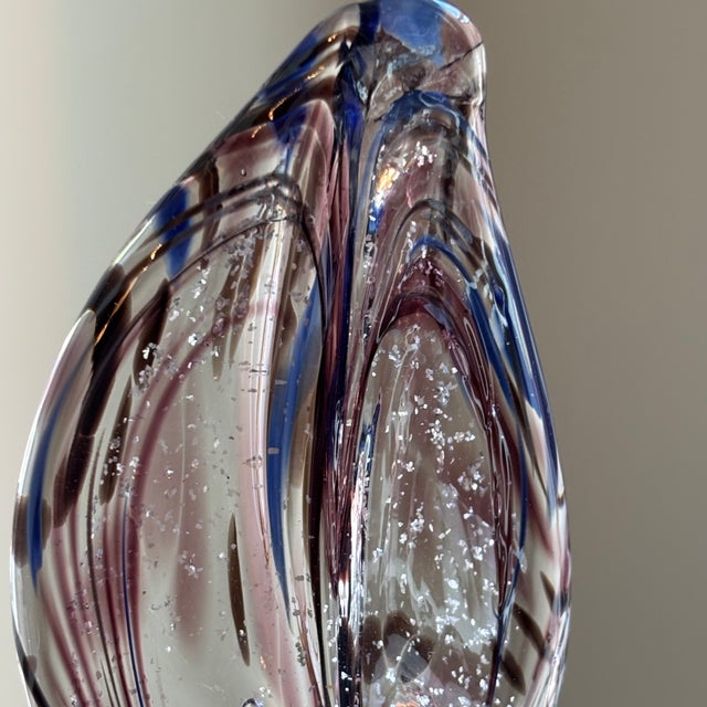Vintage Murano Hand-Blown Italian Art Glass Flower Sculpture For Sale - Image 12 of 17