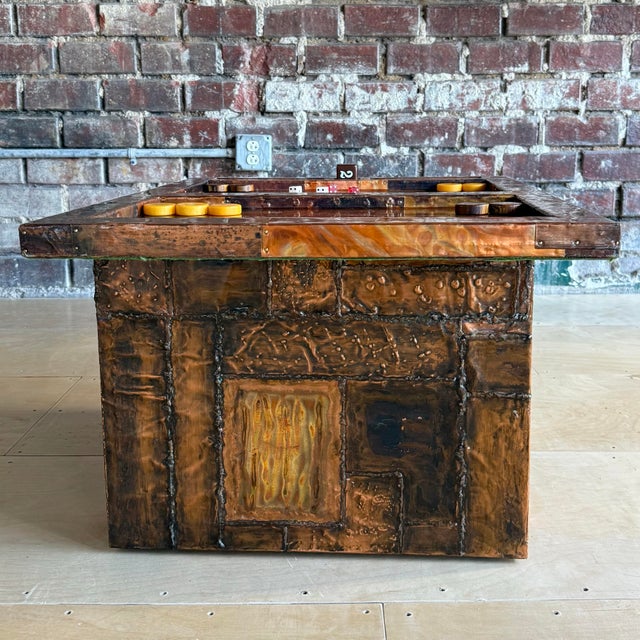Copper Paul Evans Copper Clad Backgammon Table Studio Made For Sale - Image 8 of 12