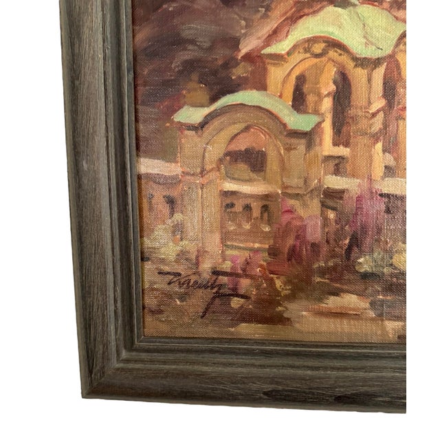 Mid 20th Century Jan Kreutz Signed Oil Painting Prague, Framed For Sale In Phoenix - Image 6 of 6