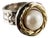 Sterling Silver & Vermeil Pearl Ring Sz 6 New! For Sale