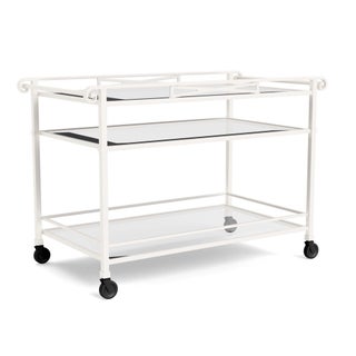 Brown Jordan Venetian Bar Cart in Chalk For Sale
