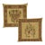 Pair of Heraldic Chenille Tapestry Cushions With Feather Filler - 46x46cm For Sale