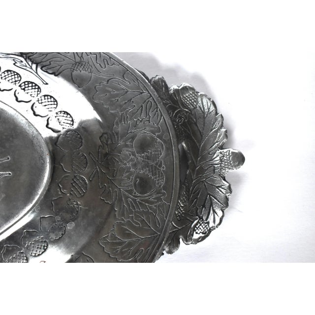 Metal Vintage Arthur Court Acorns Serving Platter For Sale - Image 7 of 8