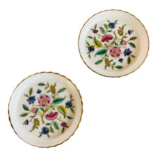 Early 20th Century English Minton Bone China Butter Plates- a Pair For Sale