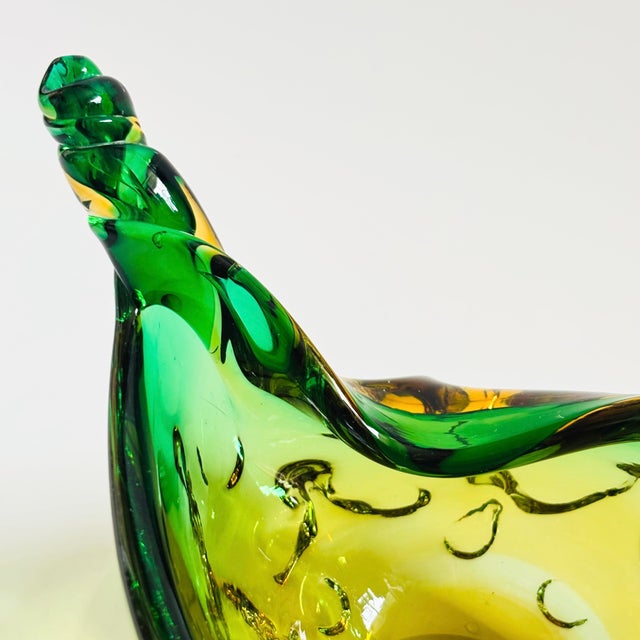 Vintage Murano Art Glass Conch Shell Bowl For Sale - Image 9 of 12