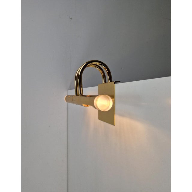 Regency Brass Acrylic Cabinet Lamp by Lumina, 1980s, Set of 3 For Sale - Image 12 of 18