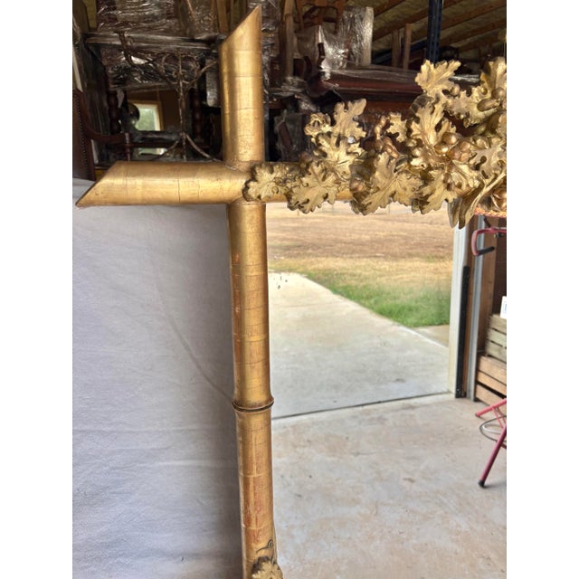 Mid 19th Century Mid 19th Century French Napoleon III Faux Bamboo Giltwood Mirror For Sale - Image 5 of 12