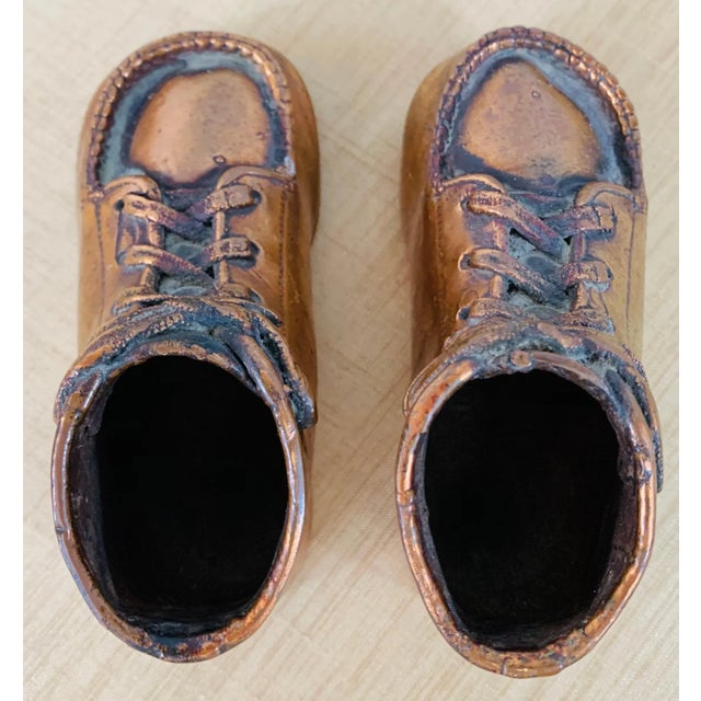 1980s Vintage Bronze Baby Boy Boots, a Pair For Sale - Image 5 of 9
