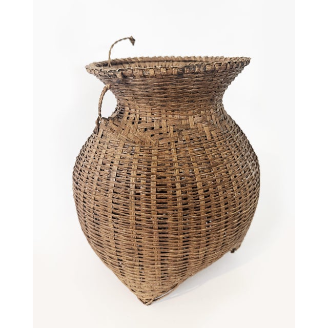 Wood Vintage 1960s Philippines Alat Fish Creel Bamboo Basket & Funnel For Sale - Image 7 of 7