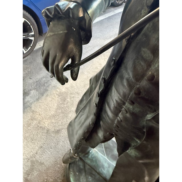 Metropoliton Galleries Attributed Life Size Bronze Garden Statuary of Mozart For Sale - Image 11 of 16