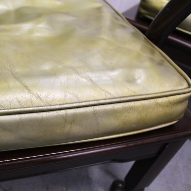 1960s Set of 4 Widdicomb Leather and Ebonized Walnut Club Chairs For Sale - Image 9 of 14