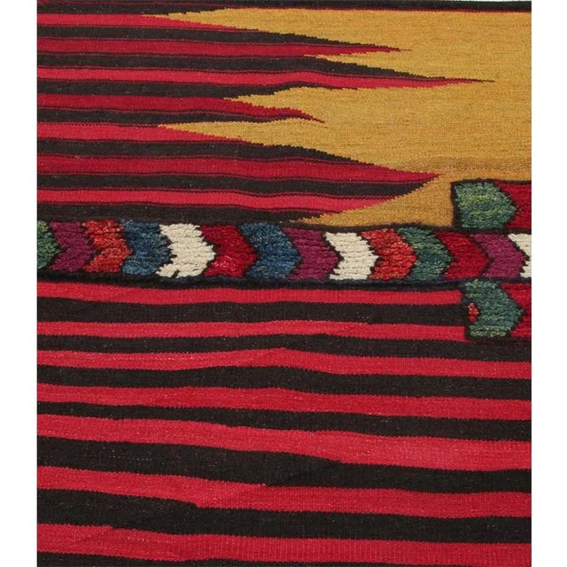 2010s Handwoven Scandinavian Style Persian Kilim Area Rug - 4′ × 5'11″ For Sale - Image 5 of 9