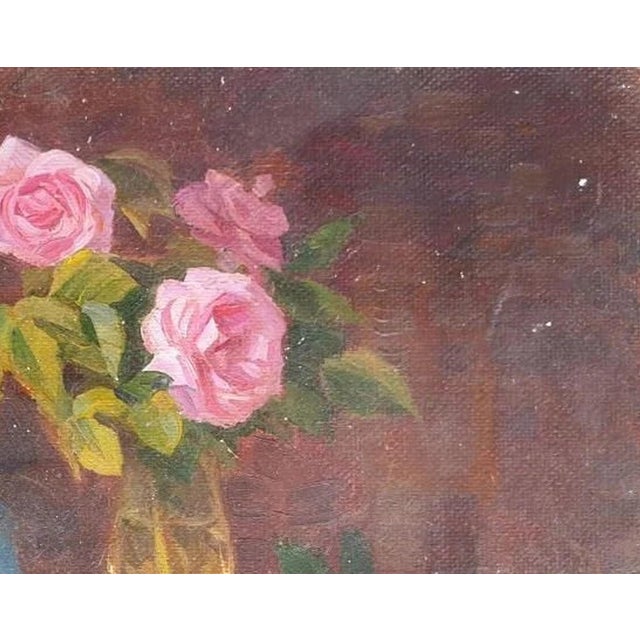 Realism Antique Still Life Oil Painting: Flowers & Food, Soviet Ukrainian Art 35-43 For Sale - Image 3 of 6