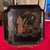 Black Vintage Hand Painted Gold Chinese Metal Tray For Sale - Image 8 of 9