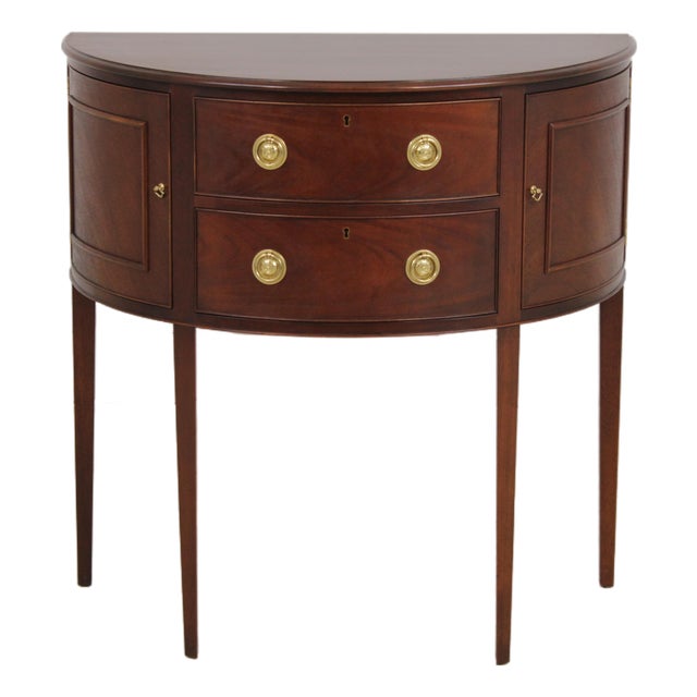 Baker Historic Charleston Demilune Mahogany Server Console For Sale