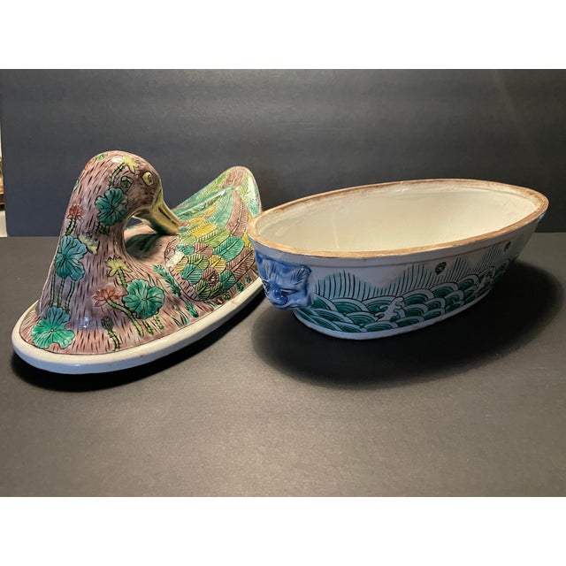 Antique Chinese Duck Tureen For Sale - Image 9 of 11