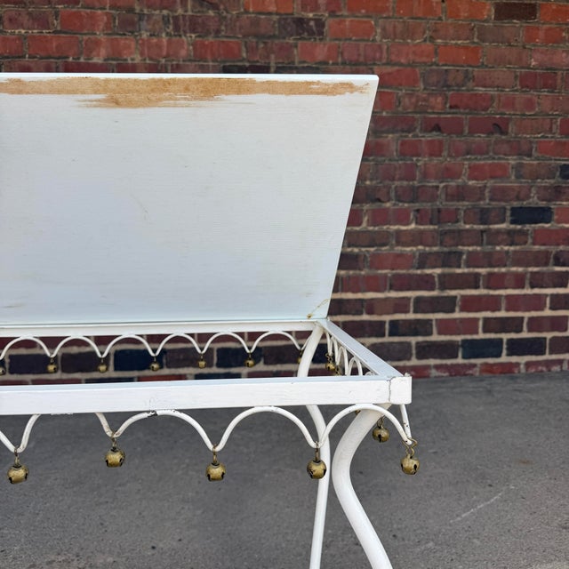Mid 20th Century Rare Salterini Patio Side Table Vitro Lite White Glass For Sale - Image 5 of 12