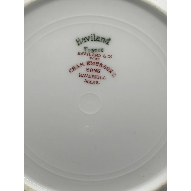 Ceramic Limoges France,Haviland Plate, Hand Painted Floral and Gilt, With Distribution Mark For Sale - Image 7 of 9