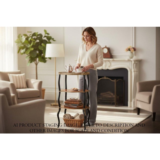 Fine Quality Antique Inlaid Parquetry & Ebonised Etagere Whatnot Display Stand – Circa 1900 Enhance your home with this...
