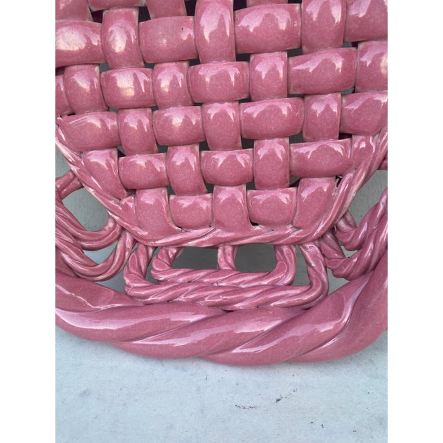 Mid-Century Modern Large Pink French Bowl or Basket Vallauris Circa 1950 For Sale - Image 3 of 6