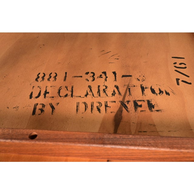 Brown Kipp Stewart for Drexel Declaration Mid-Century Modern Walnut and Cane Two-Tier Coffee Table, 1961 For Sale - Image 8 of 9
