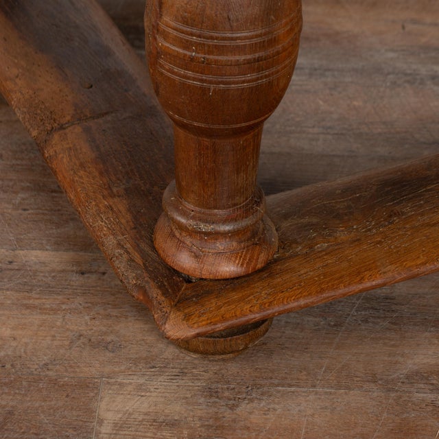 Baroque Danish Oak Side Table Console With Single Drawer For Sale - Image 14 of 16