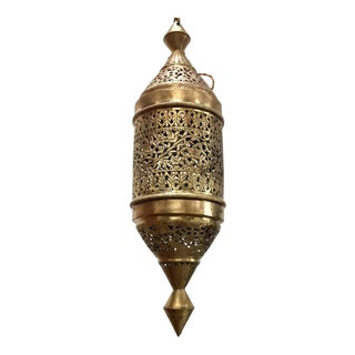 Moroccan Moorish Style Brass Pendant Light Fixture For Sale